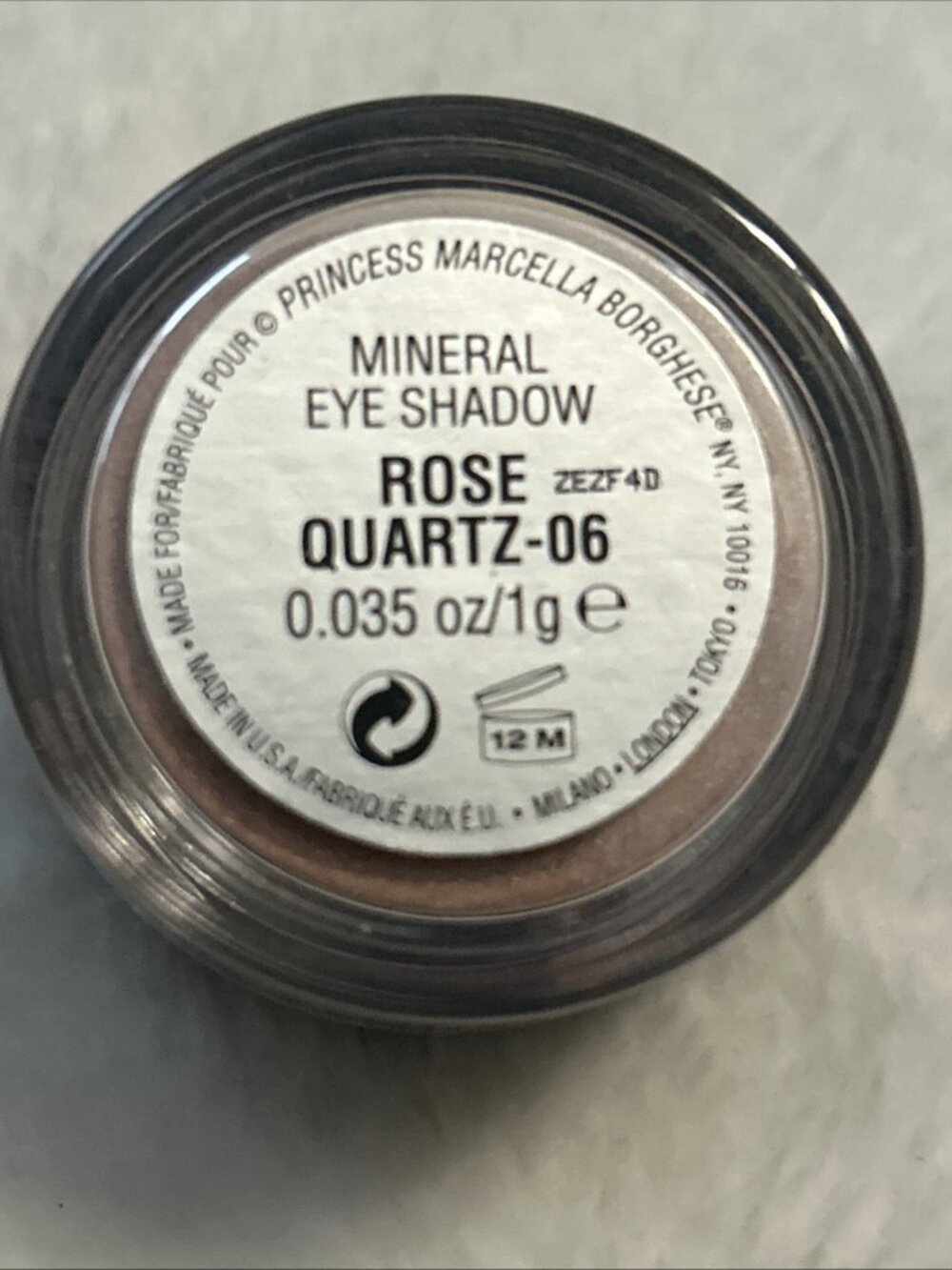 PRINCESS MARCELL Borghese Mineral Eyeshadow Rose Quartz-06 size .035 OZ. New